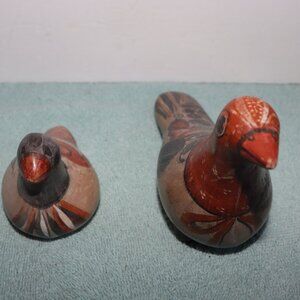 2 Mexican Hand Painted Tonala Ceramic Dove Bird Beautiful Unique Home Decor